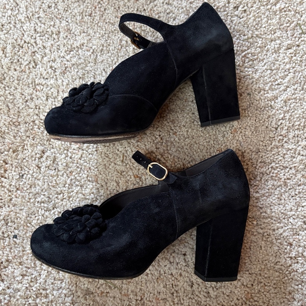 Chie Mihara Mary Jane platform suede high heels ankle strap - Picture 3 of 10